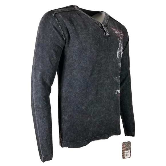 AFFLICTION Mens T-shirt STACKED MOTORS Biker Skull - Picture 6 of 7